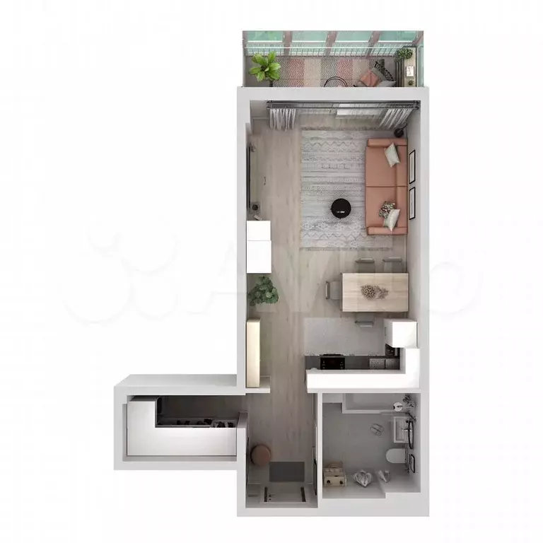 Квартира-студия, 40,1 м, 9/19 эт. - Фото 1