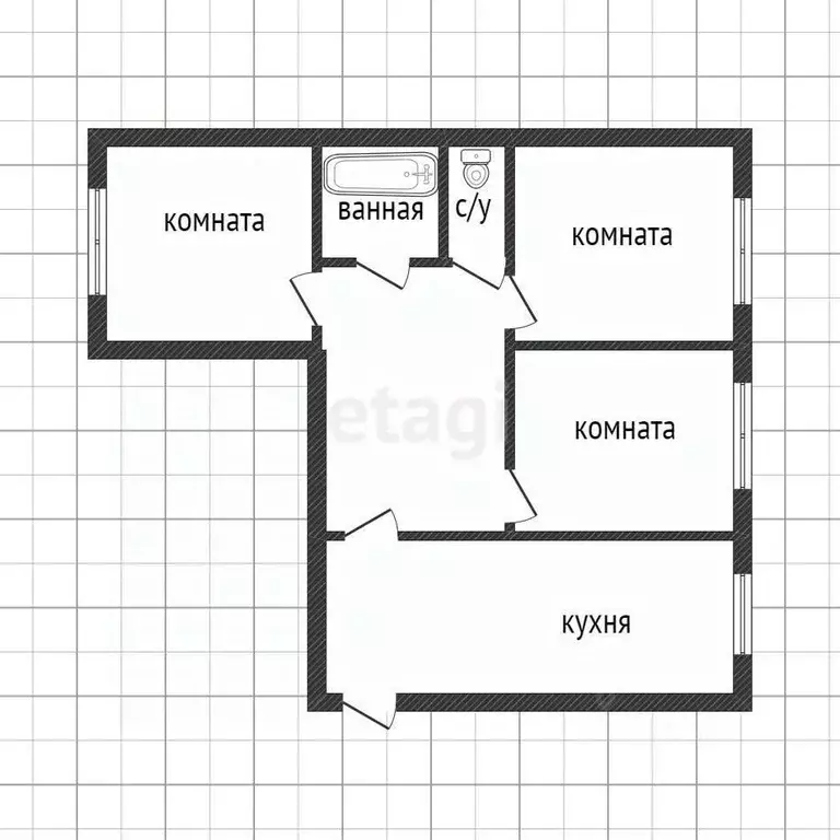 3-к кв. Свердловская область, Нижний Тагил ул. Калинина, 117 (59.9 м) - Фото 1