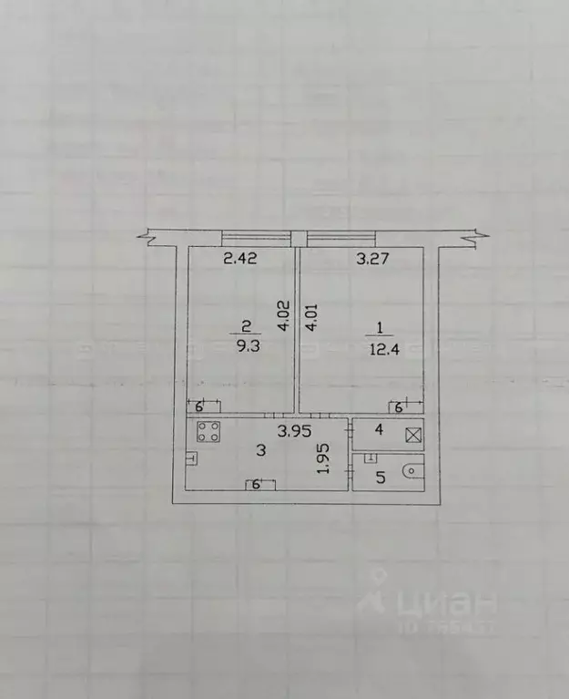 2-к кв. Татарстан, Казань ул. Мусина, 59Бк2 (33.0 м) - Фото 2