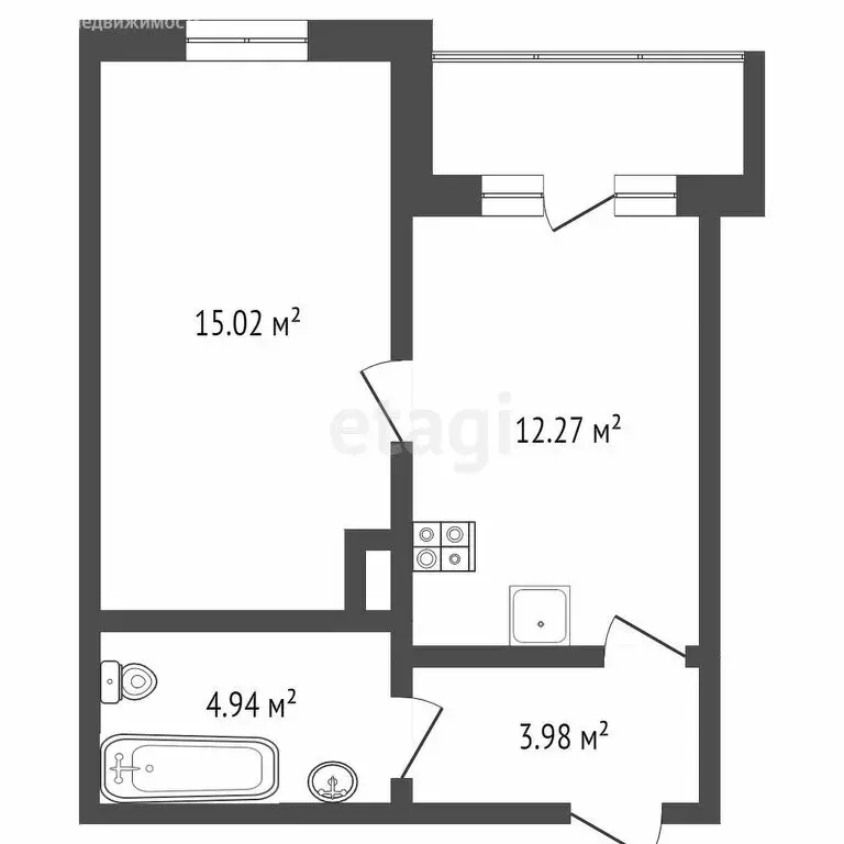 1-комнатная квартира: Челябинск, Набережная улица, 5А (35.5 м) - Фото 0
