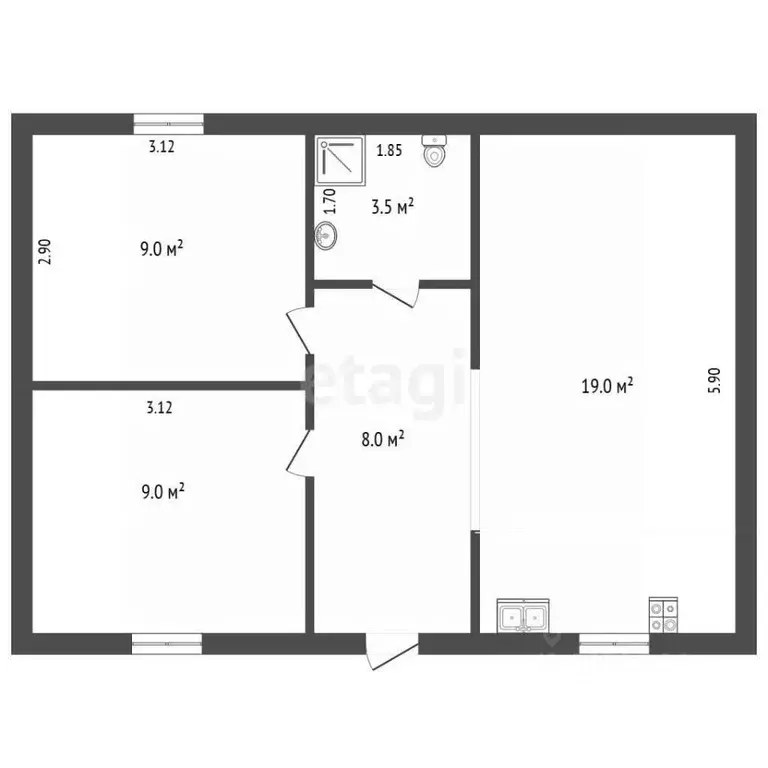 Дом в Башкортостан, Стерлитамак Ромашка СНТ,  (49 м) - Фото 2