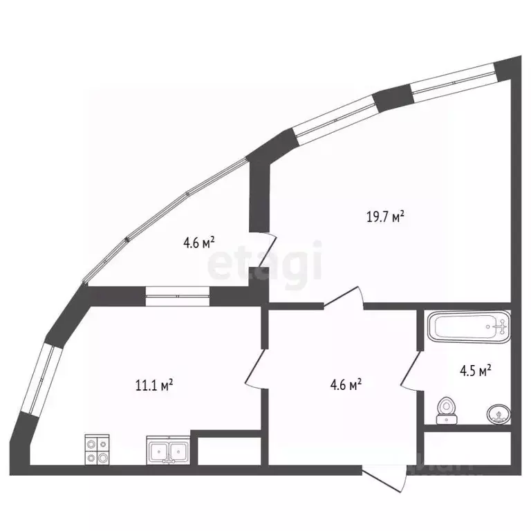 1-к кв. Московская область, Балашиха просп. Ленина, 82к2 (45.0 м) - Фото 2