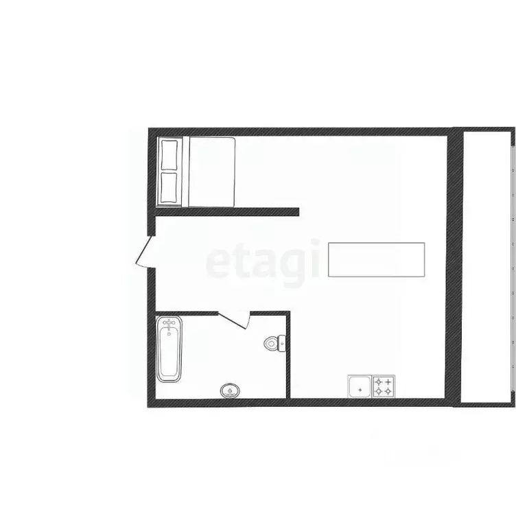 Студия Калининградская область, Калининград ул. Согласия, 50А (43.0 м) - Фото 2