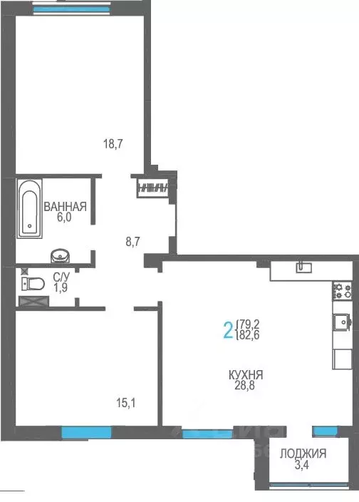 2-к кв. Крым, Феодосия ш. Симферопольское, 48к1 (82.6 м) - Фото 0