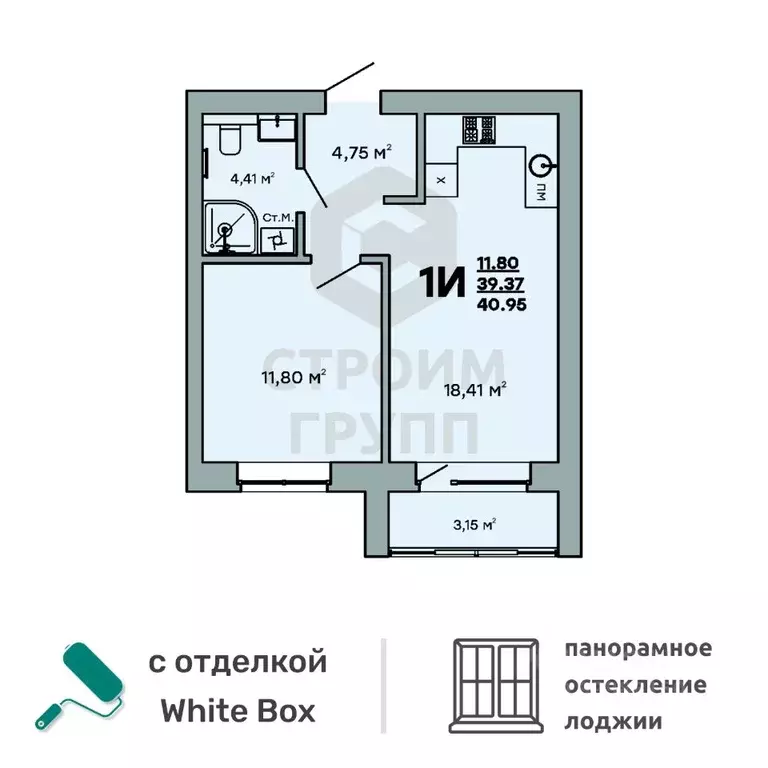 1-к кв. Владимирская область, Ковров Молодежный мкр,  (40.95 м) - Фото 0