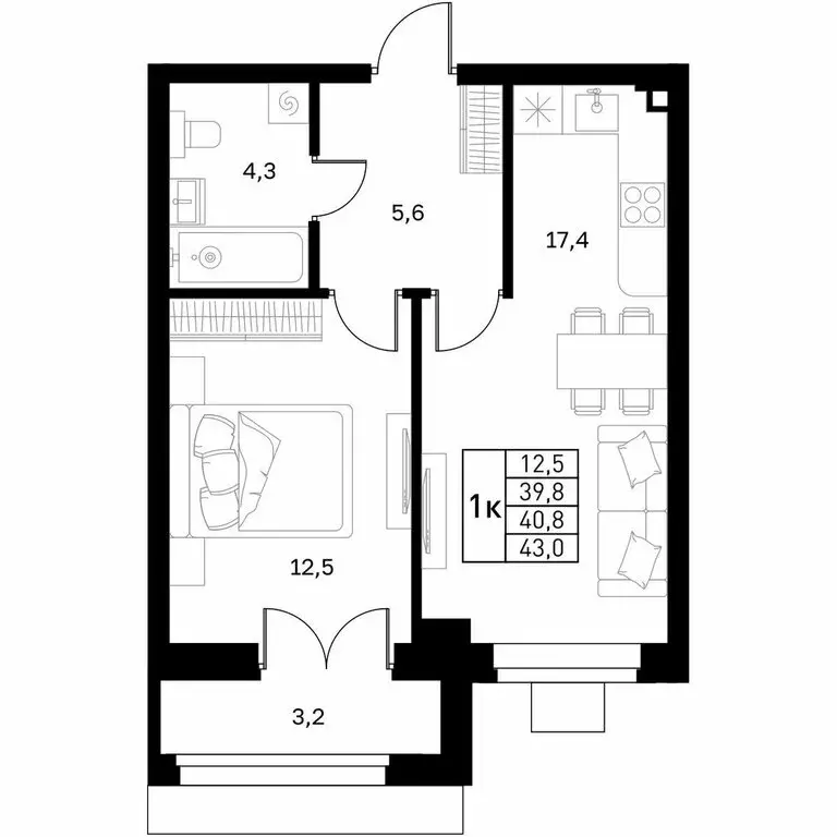 1-комнатная квартира: Нижний Новгород, улица 50-летия Победы, 23 (40.8 ... - Фото 1