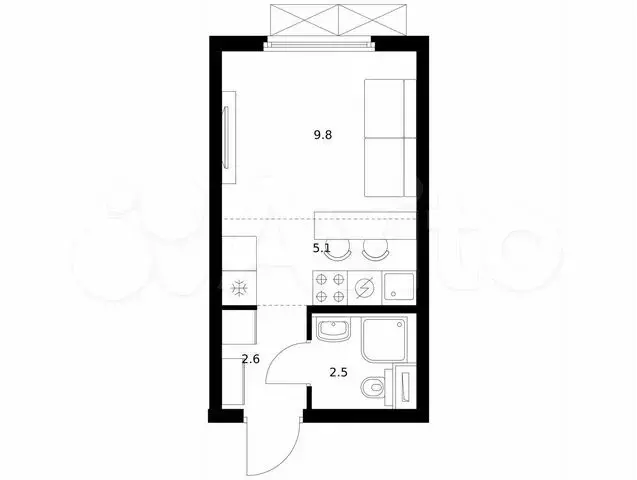 Квартира-студия, 20 м, 17/25 эт. - Фото 0