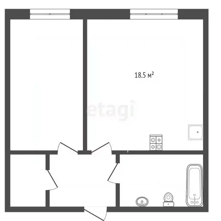 1-к кв. Тюменская область, Тюмень ул. Геннадия Куцева, 3 (43.7 м) - Фото 2