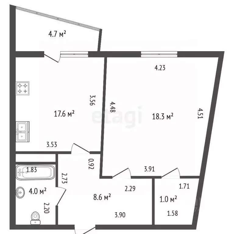 1-к кв. Санкт-Петербург Ленинский просп., 64к1 (46.4 м) - Фото 2