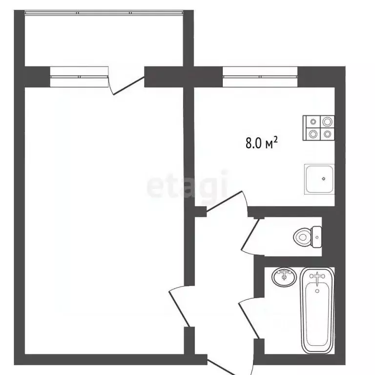 1-к кв. Мордовия, Саранск ул. Серова, 5 (34.1 м) - Фото 1