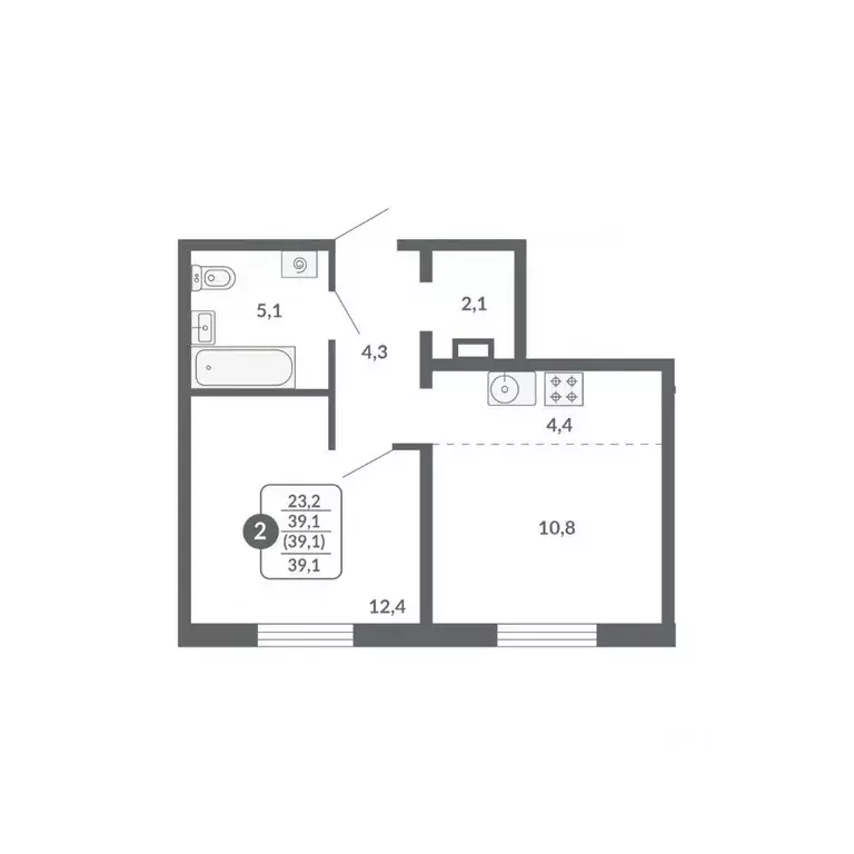 2-к кв. Кировская область, Киров ул. Пушкина, 25 (39.1 м) - Фото 1