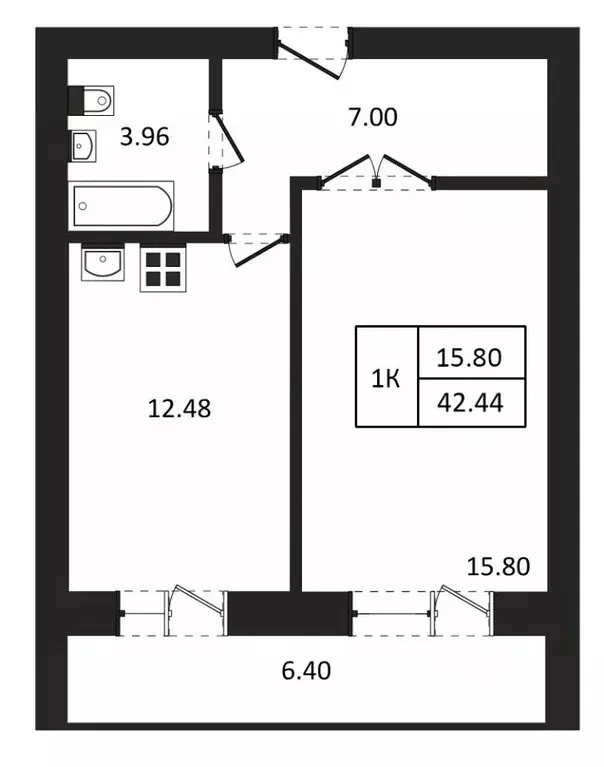 1-к кв. Новосибирская область, Новосибирск ул. Юности, 9 (42.44 м) - Фото 0