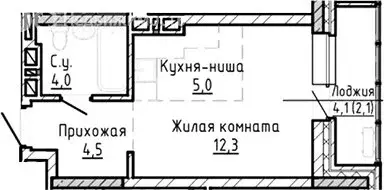 Квартира-студия: Новосибирск, ЖК Расцветай на Красном (25.8 м) - Фото 1