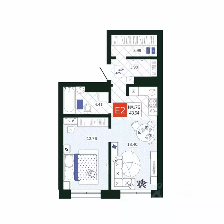 1-к кв. Тульская область, Тула Мясново мкр, Желания жилой комплекс ... - Фото 1