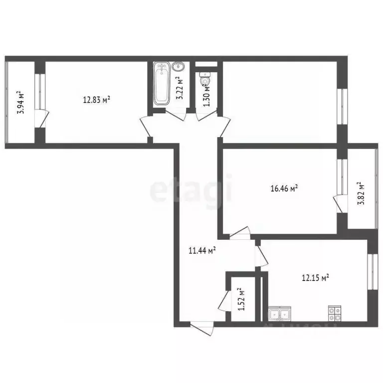 3-к кв. Тюменская область, Тюмень ул. Беляева, 29к1 (82.0 м) - Фото 0