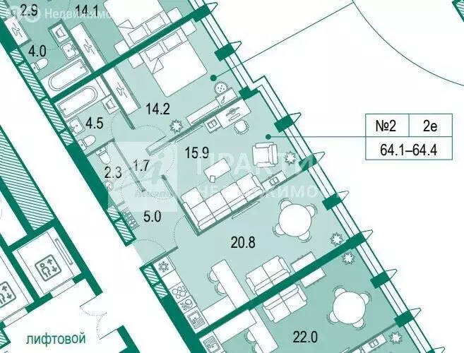 3-комнатная квартира: Москва, бульвар Братьев Весниных, 1 (64.4 м) - Фото 0