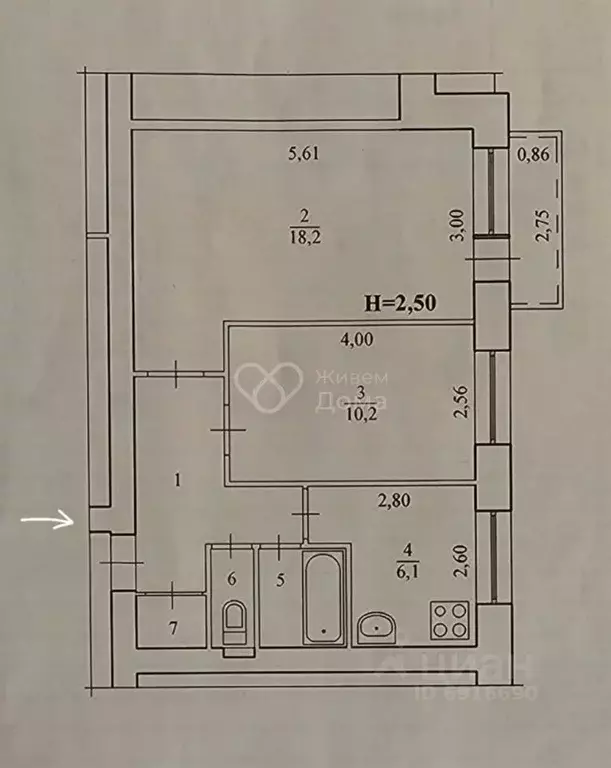 2-к кв. Волгоградская область, Волгоград Триумфальная ул., 8 (45.0 м) - Фото 1