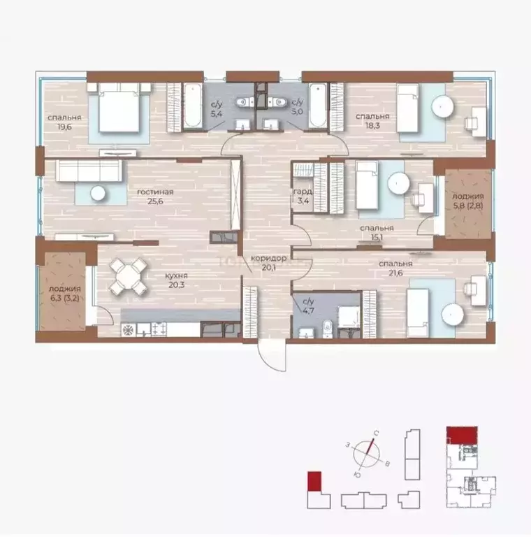 4-к кв. Москва ул. Нижние Мневники, 10 (165.0 м) - Фото 1