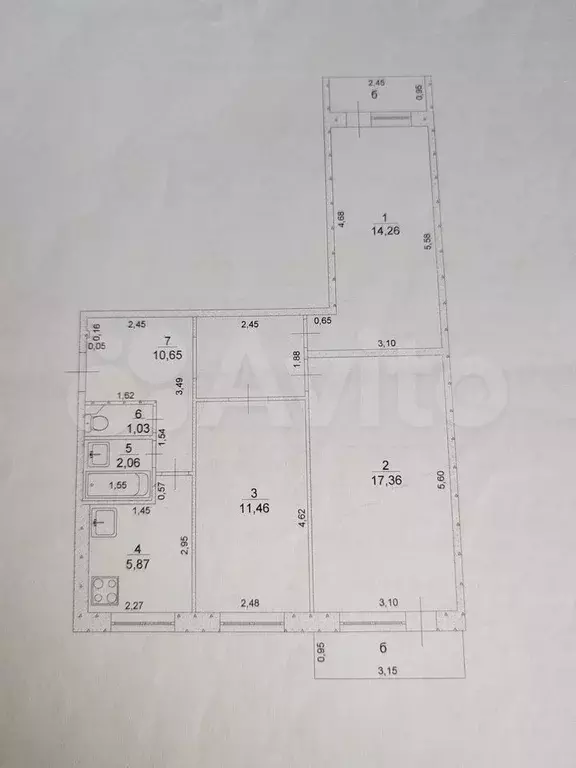 3-к. квартира, 63 м, 6/9 эт. - Фото 0