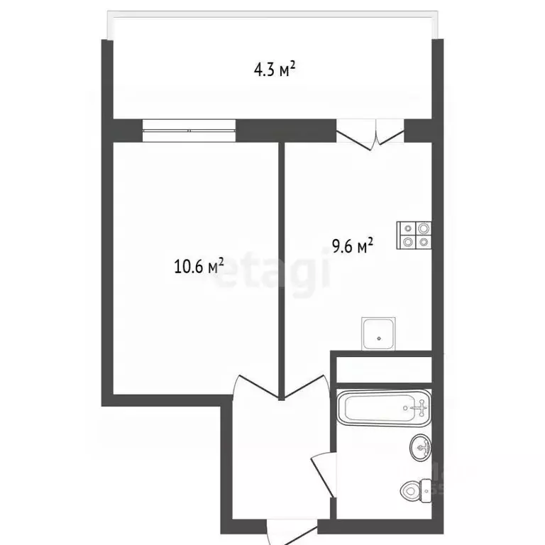 1-к кв. Самарская область, Волжский район, Лопатино с/пос, пос. ... - Фото 2