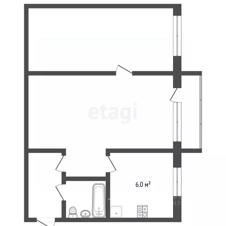 2-к кв. Алтайский край, Барнаул Комсомольский просп., 132 (43.2 м) - Фото 2