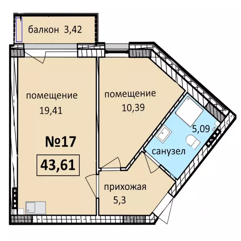 2-к кв. Калининградская область, Балтийск  (43.61 м) - Фото 0