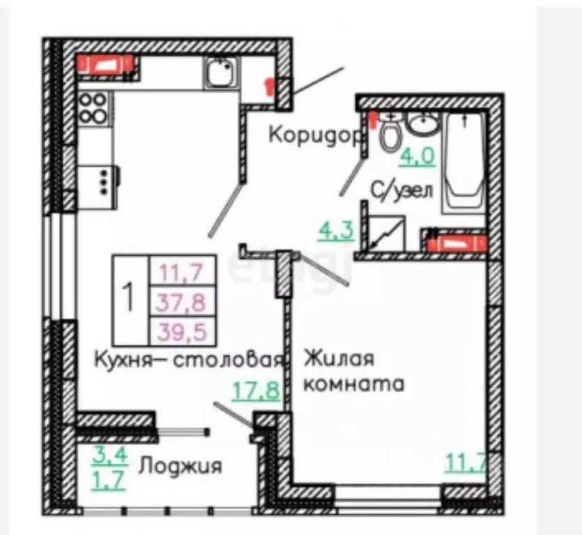 1-к кв. Белгородская область, Старый Оскол Конева мкр, 1 (38.2 м) - Фото 1