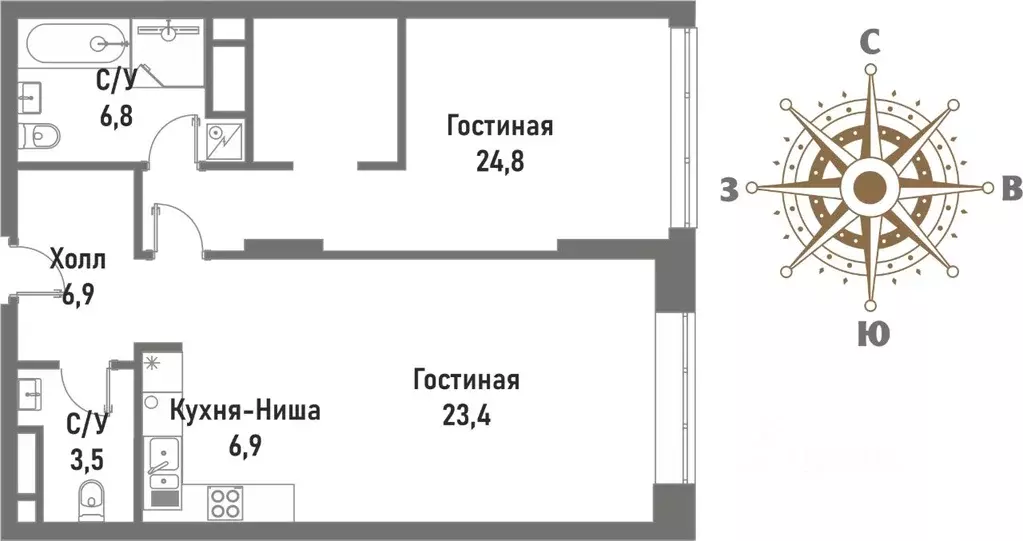 2-к кв. Москва Рубцовско-Дворцовая ул., 4 (72.3 м) - Фото 0