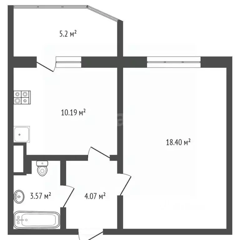 1-к кв. Тверская область, Тверь ул. Фрунзе, 2к2 (41.0 м) - Фото 2