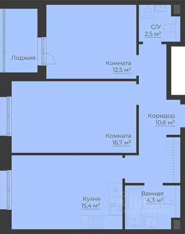 2-к кв. Ярославская область, Рыбинск Западный п/р, Малиновский Квартал ... - Фото 0