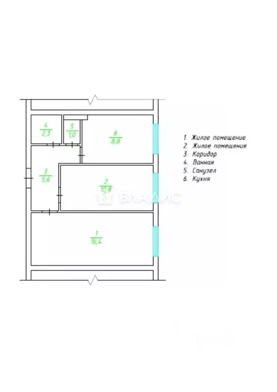 2-к кв. Карелия, Прионежский район, с. Заозерье ул. Заречная, 7 (44.9 ... - Фото 2