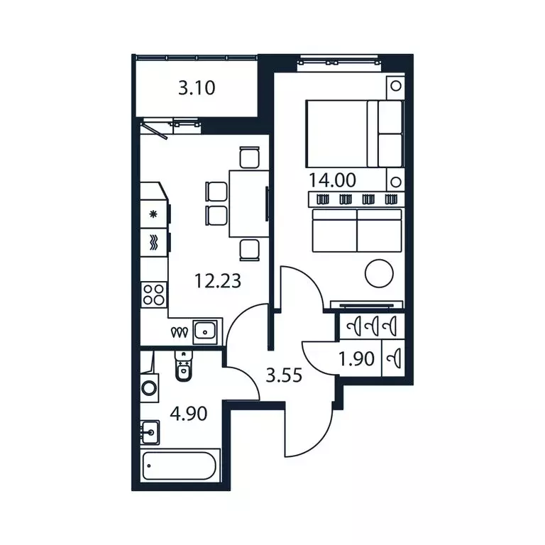 1-комнатная квартира: Мурино, жилой комплекс Полис ЛАВрики (38.13 м) - Фото 0
