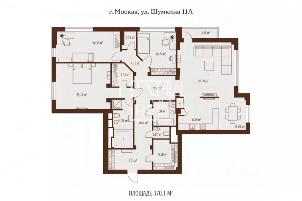 4-к кв. Москва ул. Шумкина, 11А (170.1 м) - Фото 2