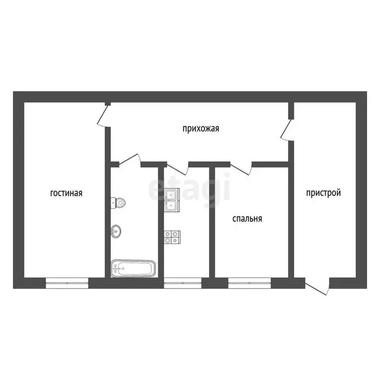2-комнатная квартира: Алапаевск, улица Крылова, 10 (24 м) - Фото 0