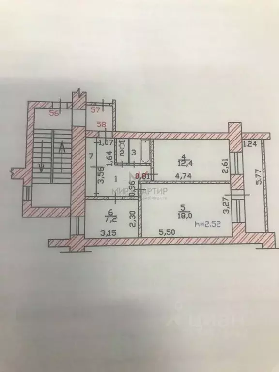 2-к кв. Хакасия, Абакан ул. Чехова, 52 (50.5 м) - Фото 2
