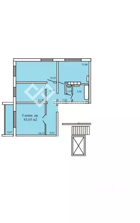 3-к кв. Челябинская область, Копейск ул. Гольца, 20 (81.6 м) - Фото 2