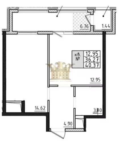 1-комнатная квартира: Симферополь, улица Грибоедова, 7В (36.2 м) - Фото 1