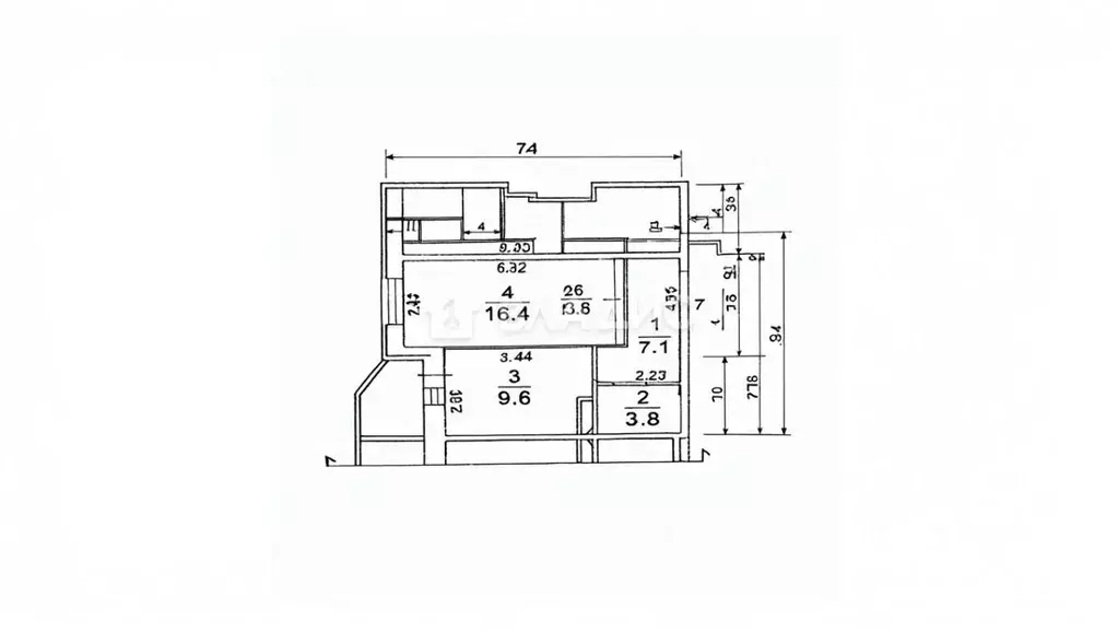 1-к кв. Воронежская область, Семилуки Курская ул., 46 (36.9 м) - Фото 2