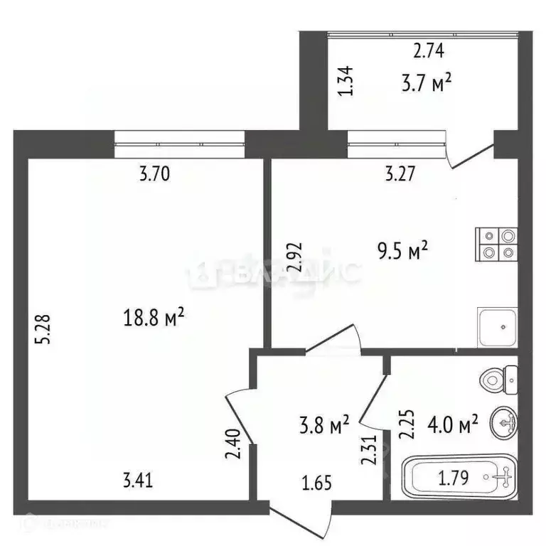 1-к кв. Башкортостан, Стерлитамакский район, Отрадовский сельсовет, с. ... - Фото 2