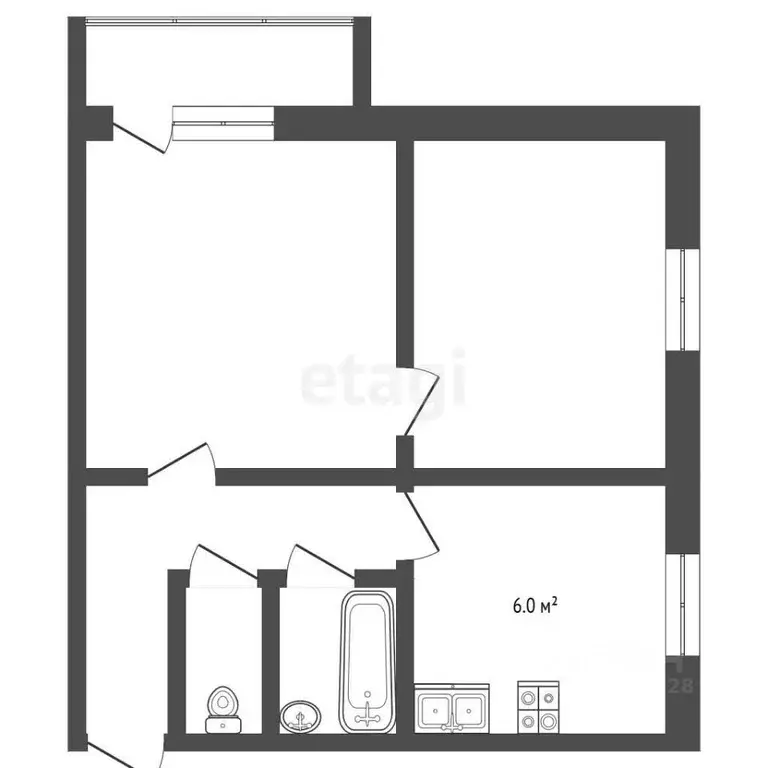 2-к кв. Владимирская область, Муром ул. Льва Толстого, 20 (41.4 м) - Фото 1