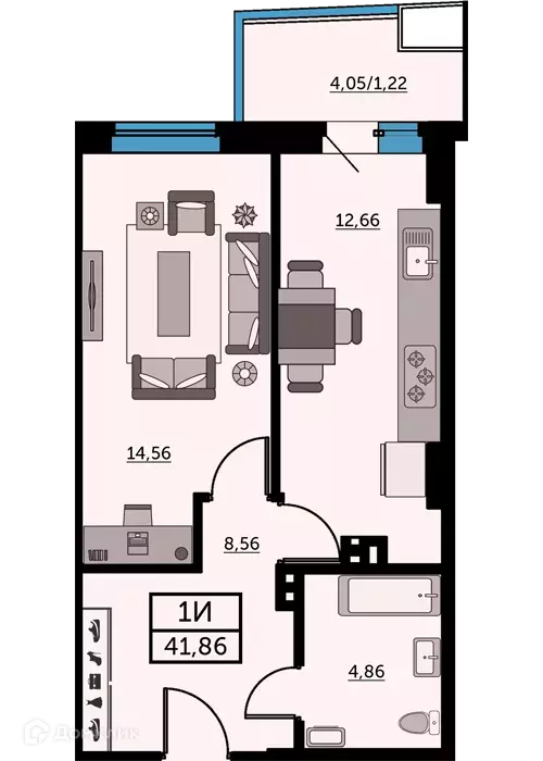 Продаётся 1-к квартира, 42.3 м - Фото 0