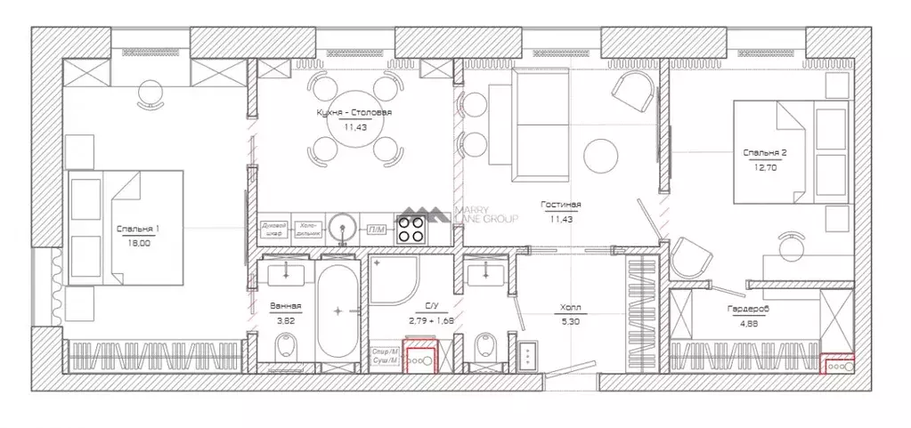 3-к кв. Москва Большой Тишинский пер., 38 (78.0 м) - Фото 2