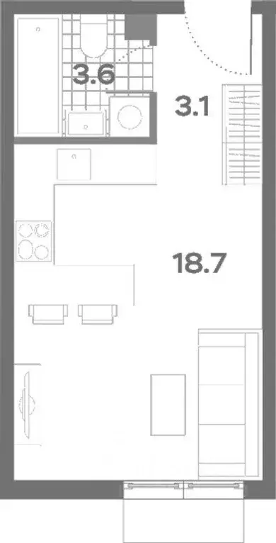 Квартира, студия, 25.5 м - Фото 1