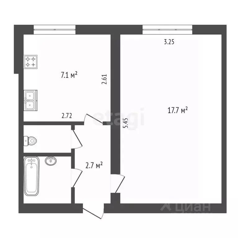 1-к кв. Архангельская область, Архангельск ул. В.И. Воронина, 32к4 ... - Фото 2