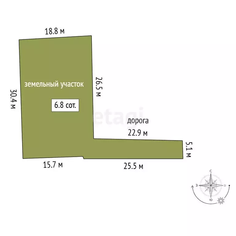 Участок в Мурино, Заречная улица (684 м) - Фото 1