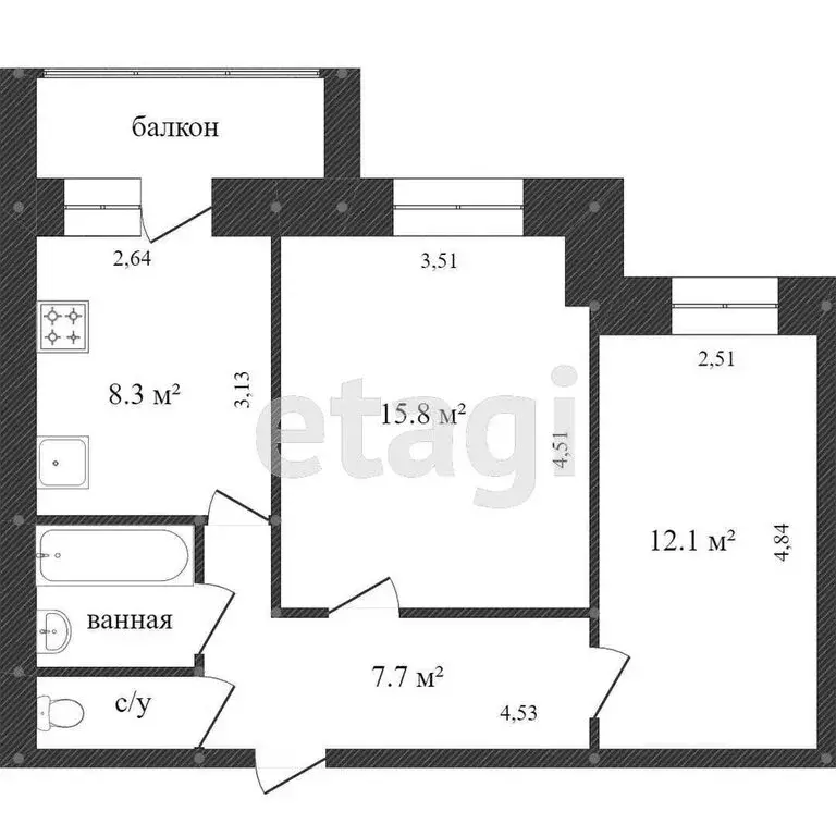 2-комнатная квартира: Вологда, Воркутинская улица, 17 (51 м) - Фото 1