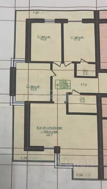 4-к кв. Северная Осетия, Владикавказ ул. Андрея Днепровского, 8/4 ... - Фото 2