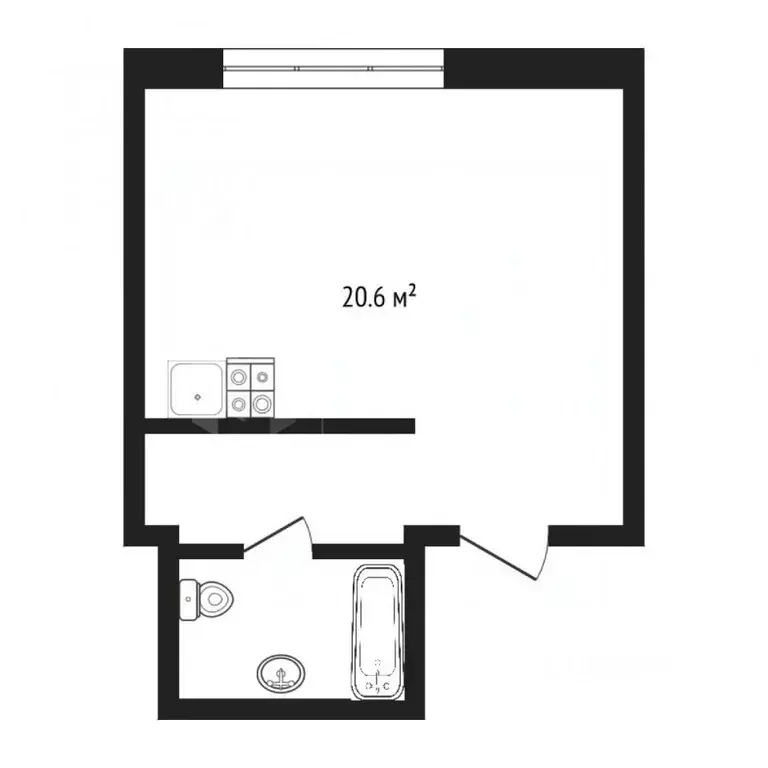 Студия Тюменская область, Тюмень ул. Мельникайте, 83к2 (19.7 м) - Фото 2