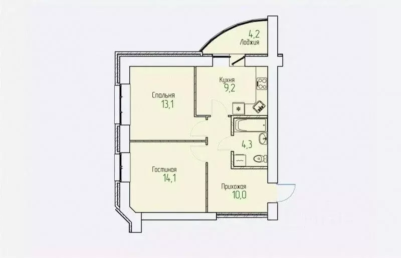 2-к кв. Кировская область, Киров Завода ОЦМ мкр,  (53.3 м) - Фото 0