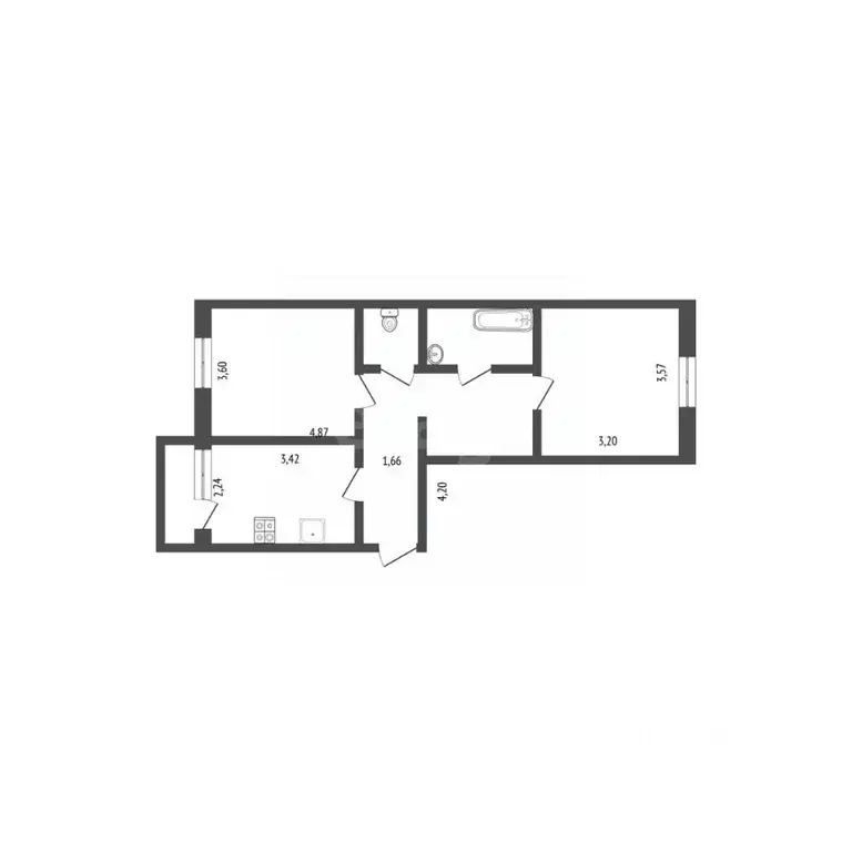 2-к кв. Костромская область, Кострома ул. Ленина, 160Вк1 (52.8 м) - Фото 2